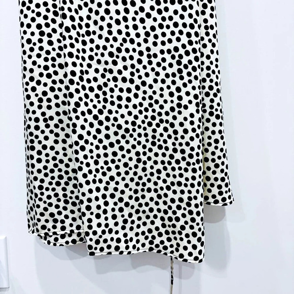 MANGO Beige maxi polka dot  and ruffles dress - Picture 8 of 11